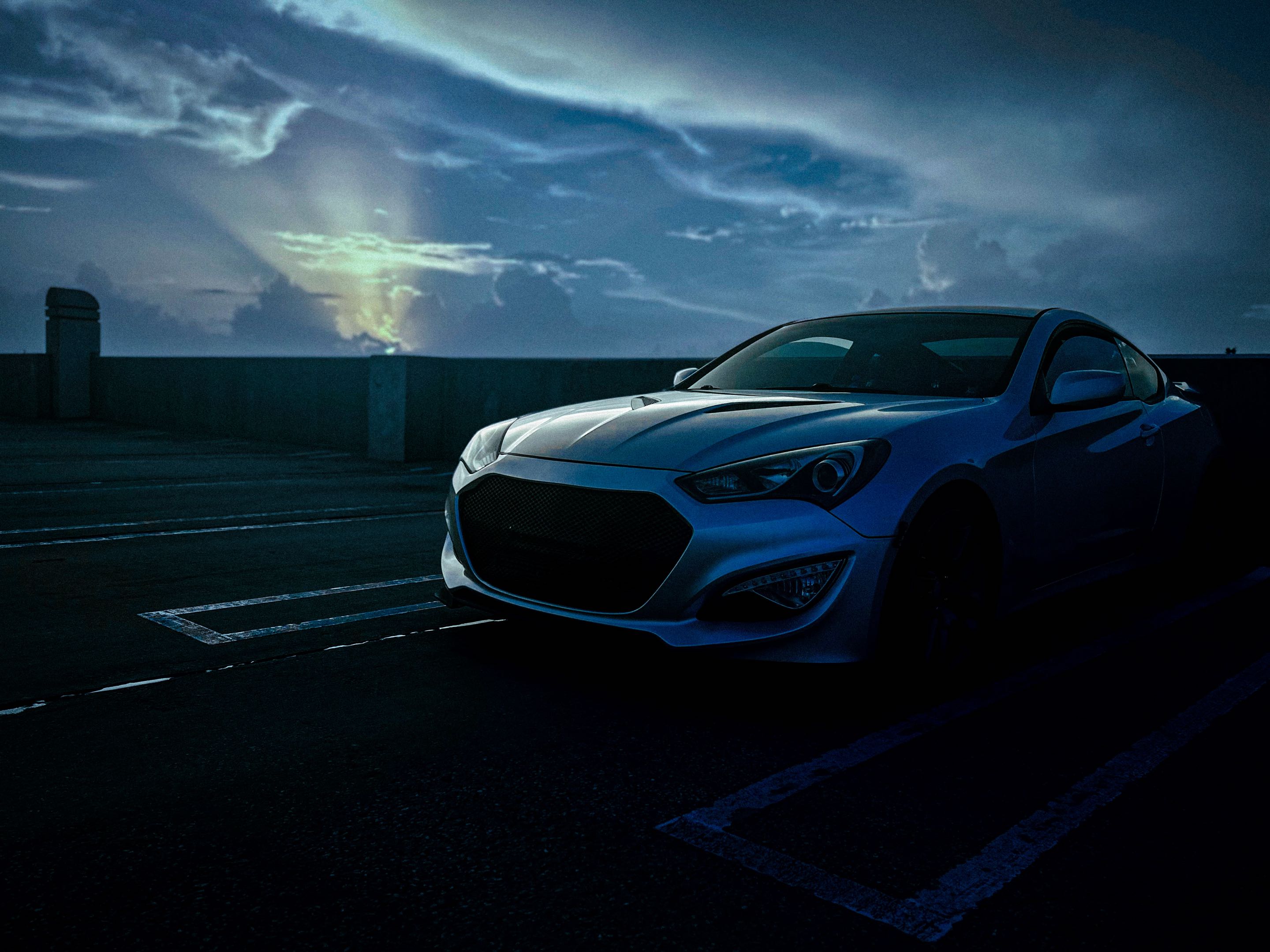 Zayne's Hyundai Genesis at night